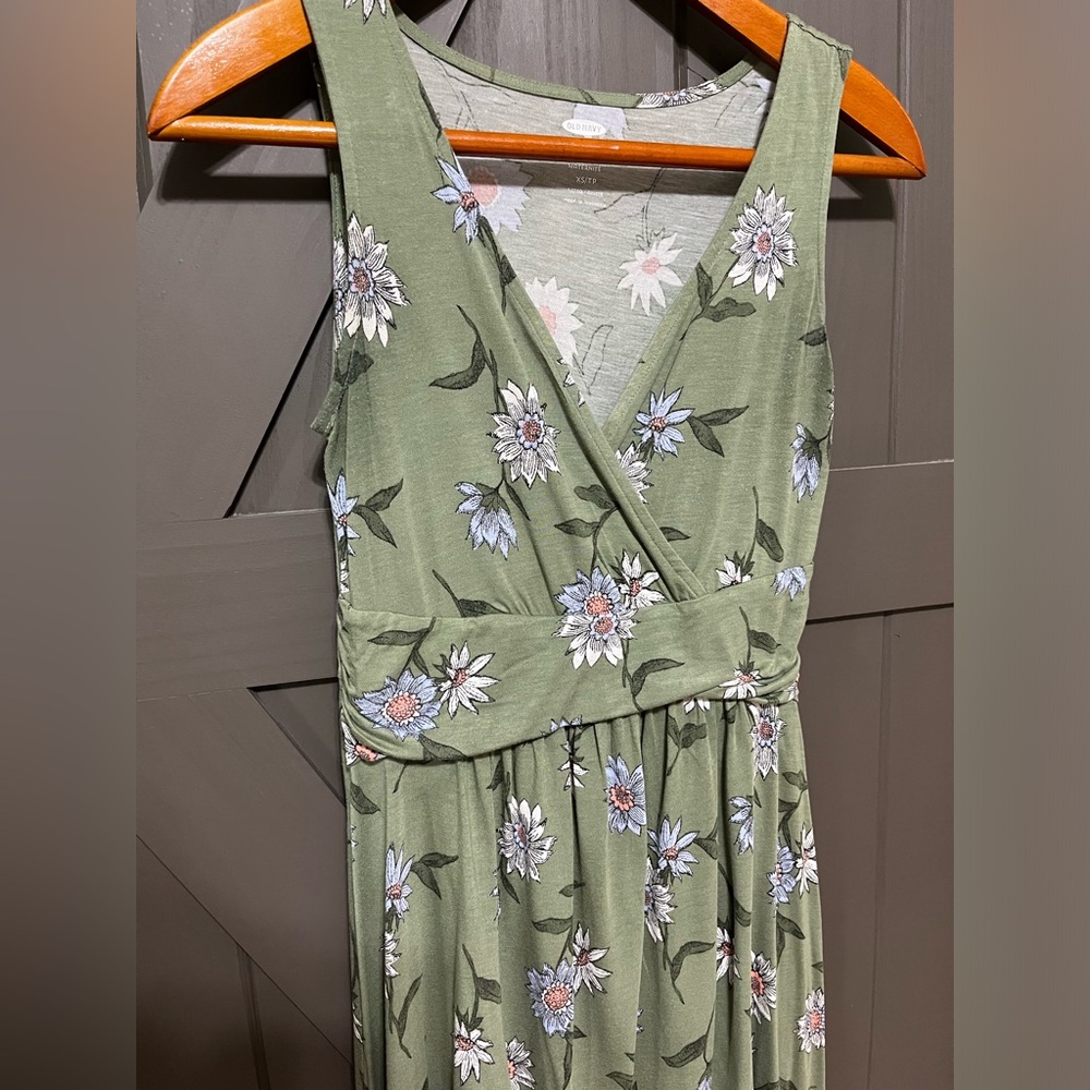 Old Navy XS Green Floral Dress - Picture 2 of 4